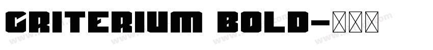 Criterium Bold字体转换
